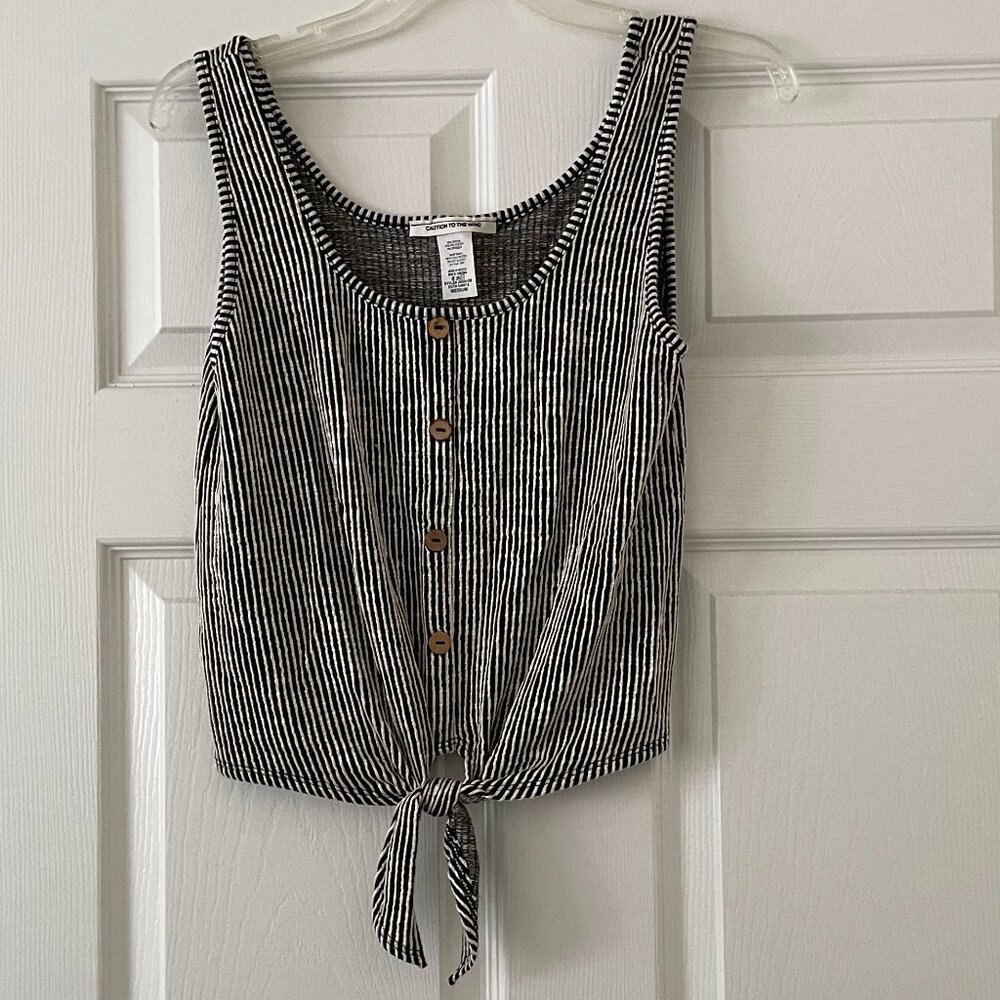 black and white striped tank top excellent like new size medium